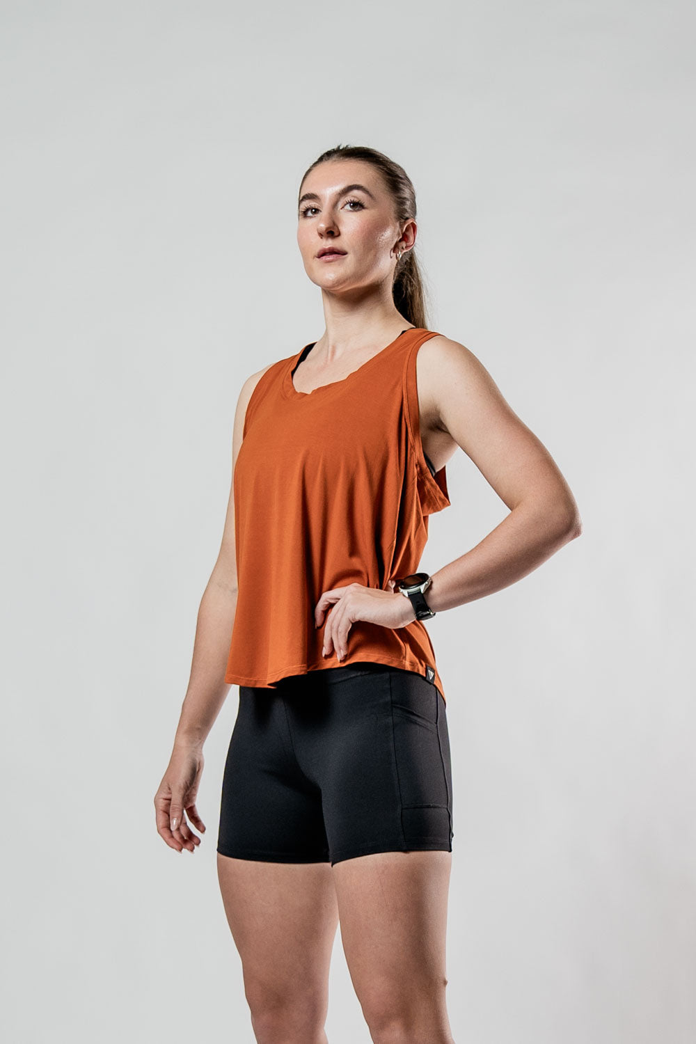 Varlo Women's Terra Recovery Halo Tank (Sunfire Clay) — detail shot 7