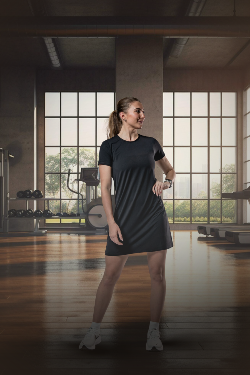 Varlo Women's Terra Recovery Motion Dress (Black) — back view