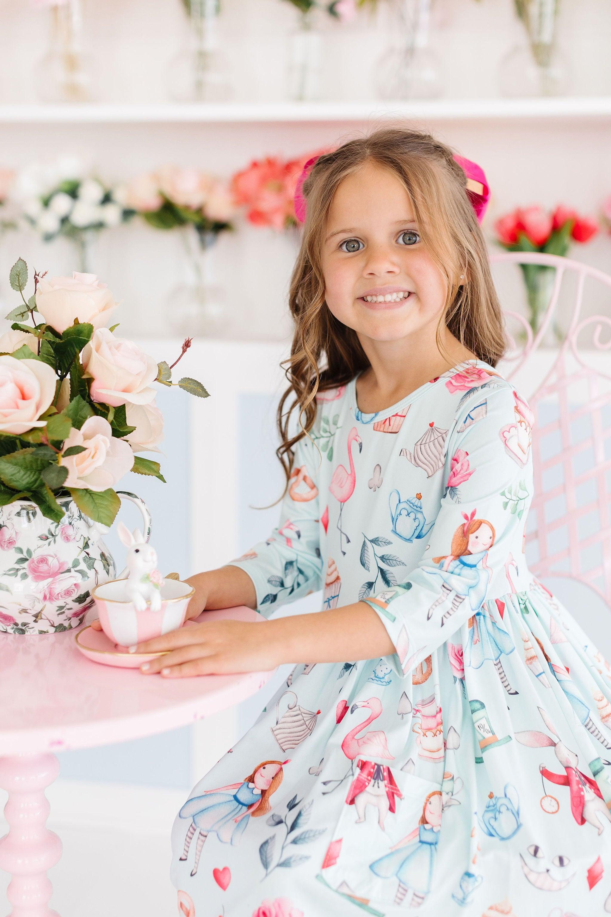 Mila & Rose ® SALE Wonderland 3/4 Sleeve Pocket Twirl Dress — main product shot