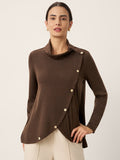 LINTICO Wool Asymmetric Hem Long Sleeve Top CHARITY — main product shot