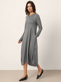 LINTICO LINTICO Wool Cocoon Curved Waist Midi Dress FARRAH — main product shot