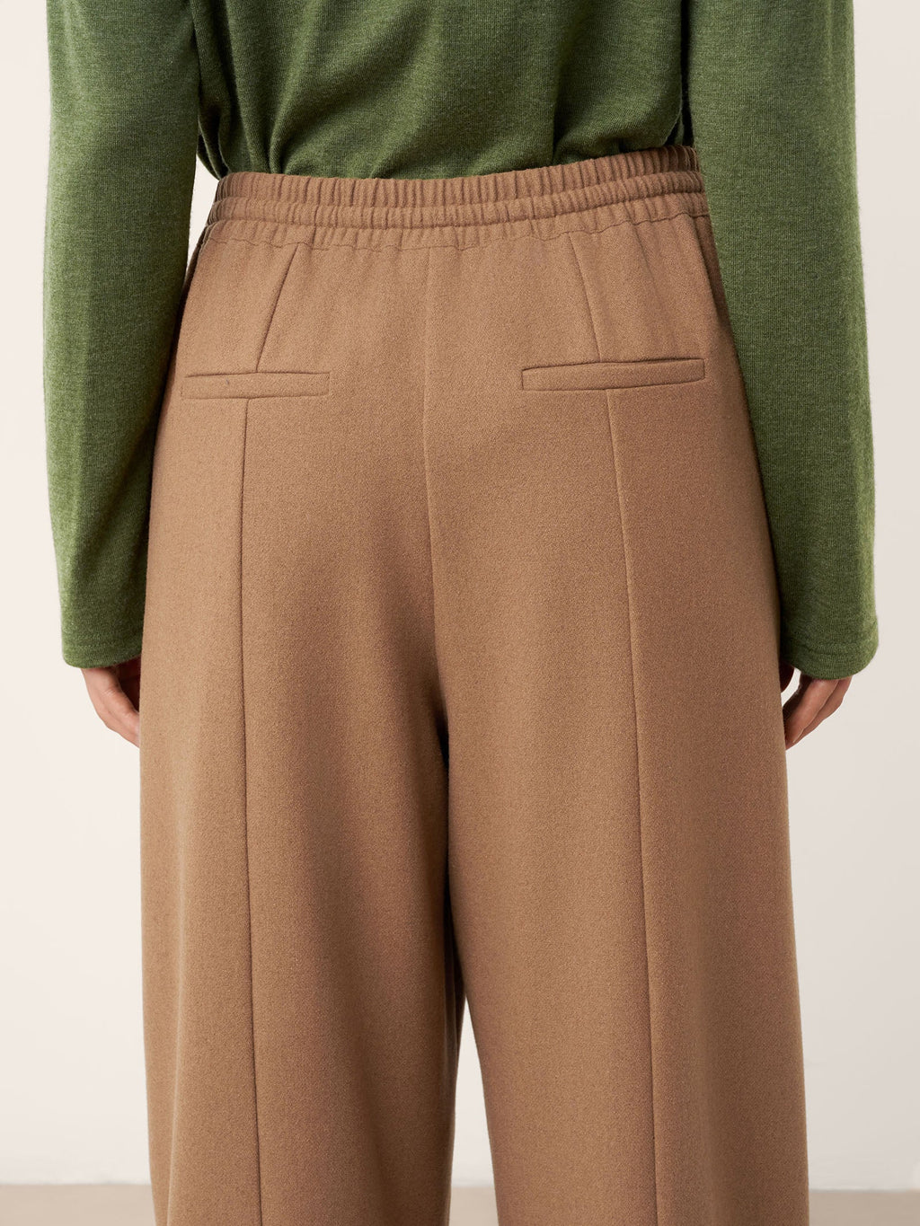 LINTICO Wool Drawstring Patch Pocket Pants PRISCILLA — lifestyle worn / used context