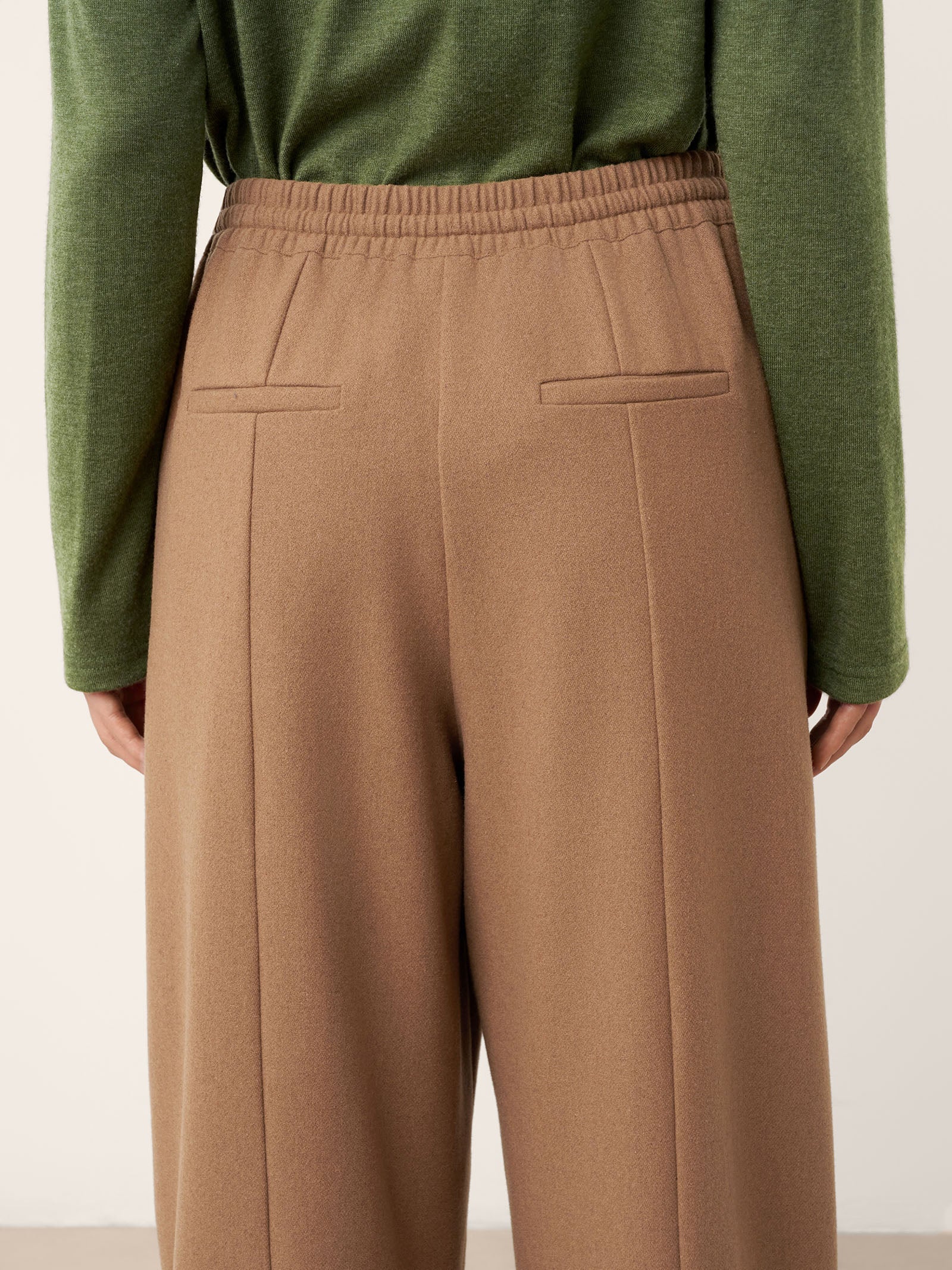 LINTICO Wool Drawstring Patch Pocket Pants PRISCILLA — lifestyle worn / used context
