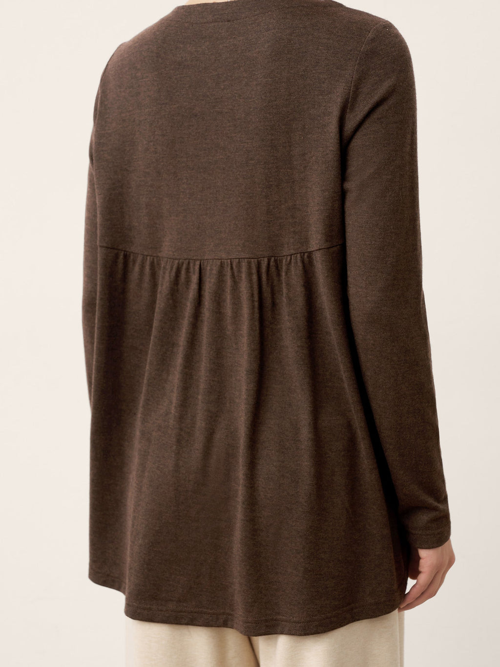 LINTICO LINTICO Wool Panelled Ruched Asymmetric Hem Top KALISTA — detail shot 7