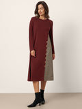 LINTICO LINTICO Wool Plaid Panel Midi Dress ALIA — main product shot