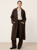 LINTICO Wool Silk Double-Breasted Lapel Coat SAPPHIRE — main product shot