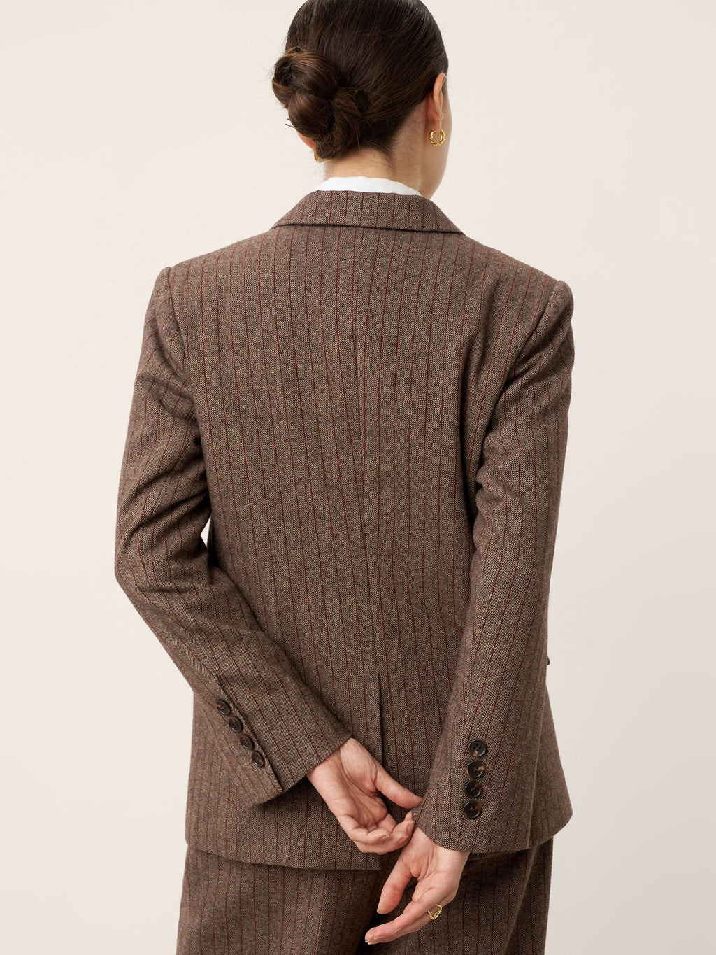 LINTICO LINTICO Wool Striped Notched Lapel Suit Blazer DAPHNE — outerwear-blazers category context
