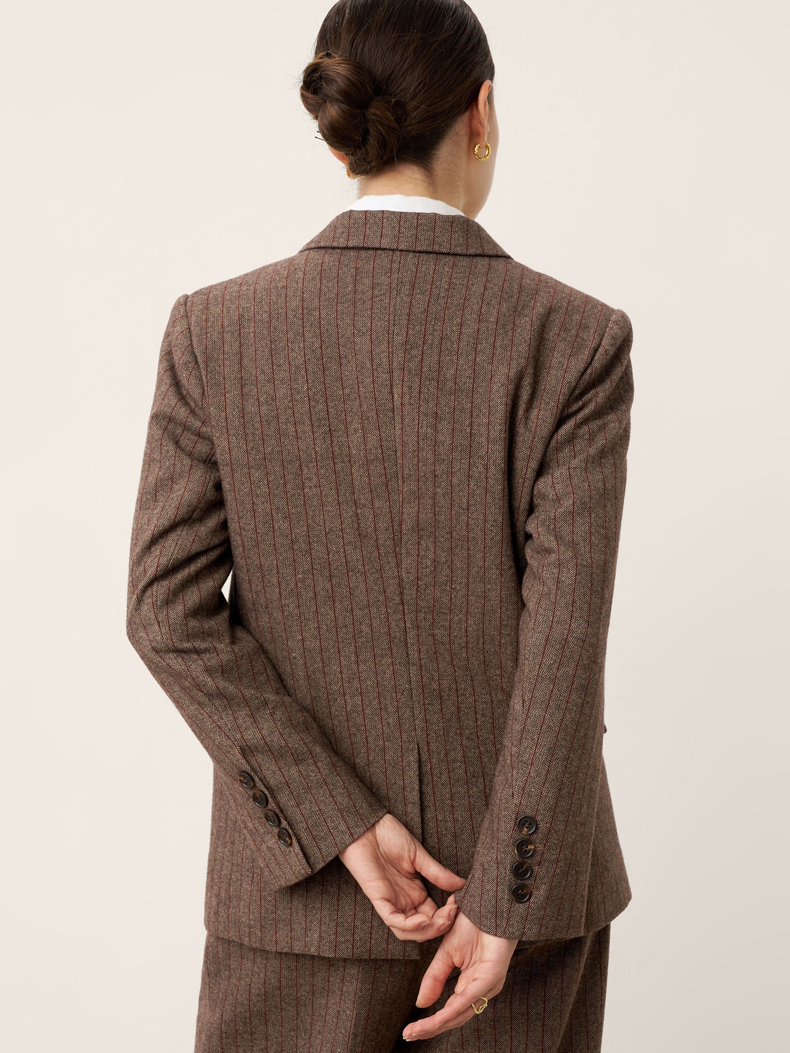 LINTICO LINTICO Wool Striped Notched Lapel Suit Blazer DAPHNE — outerwear-blazers category context