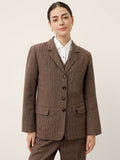 LINTICO LINTICO Wool Striped Notched Lapel Suit Blazer DAPHNE — main product shot