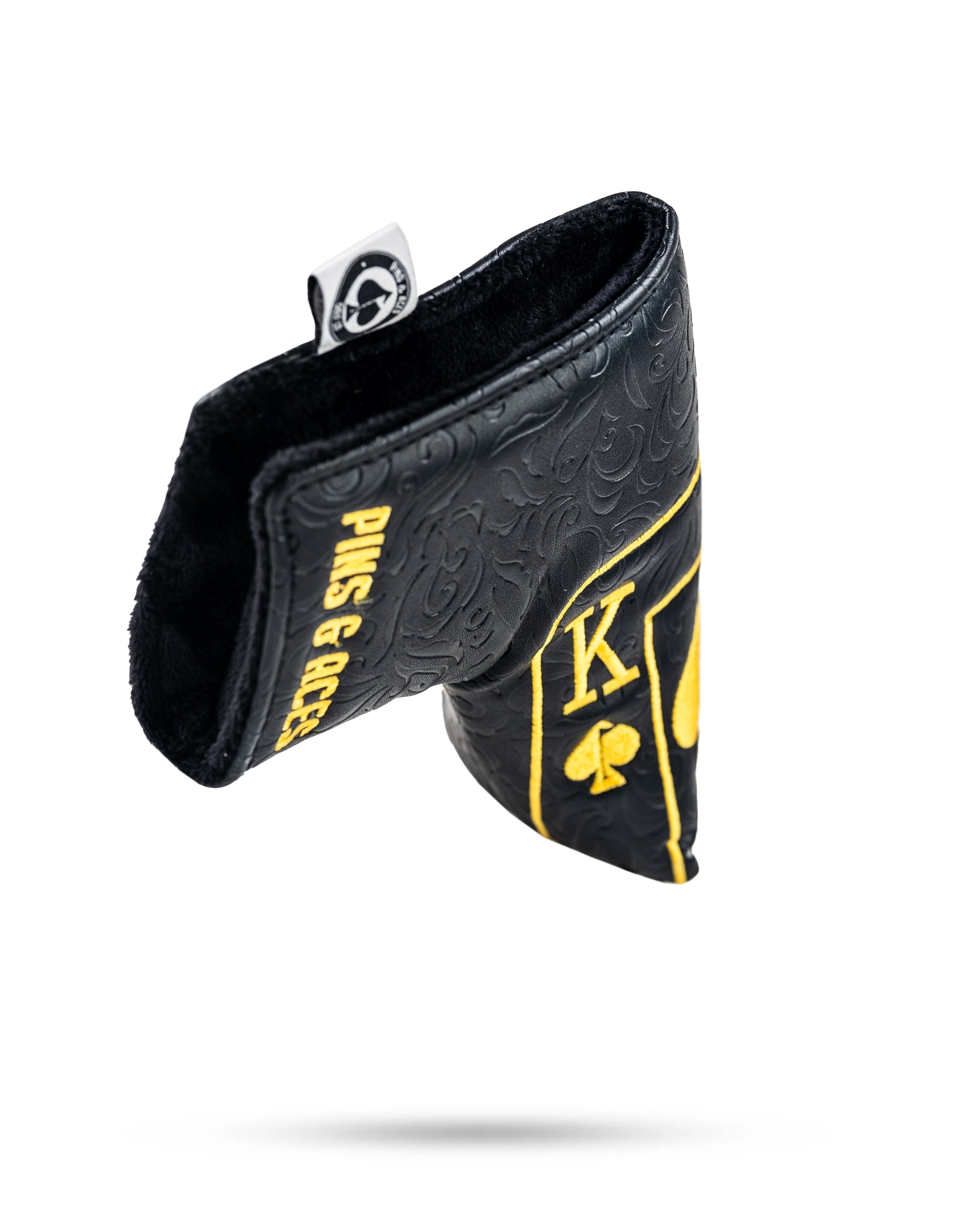 Pins and Aces Black/Gold Ace of Spades - Blade Putter Cover — packaging