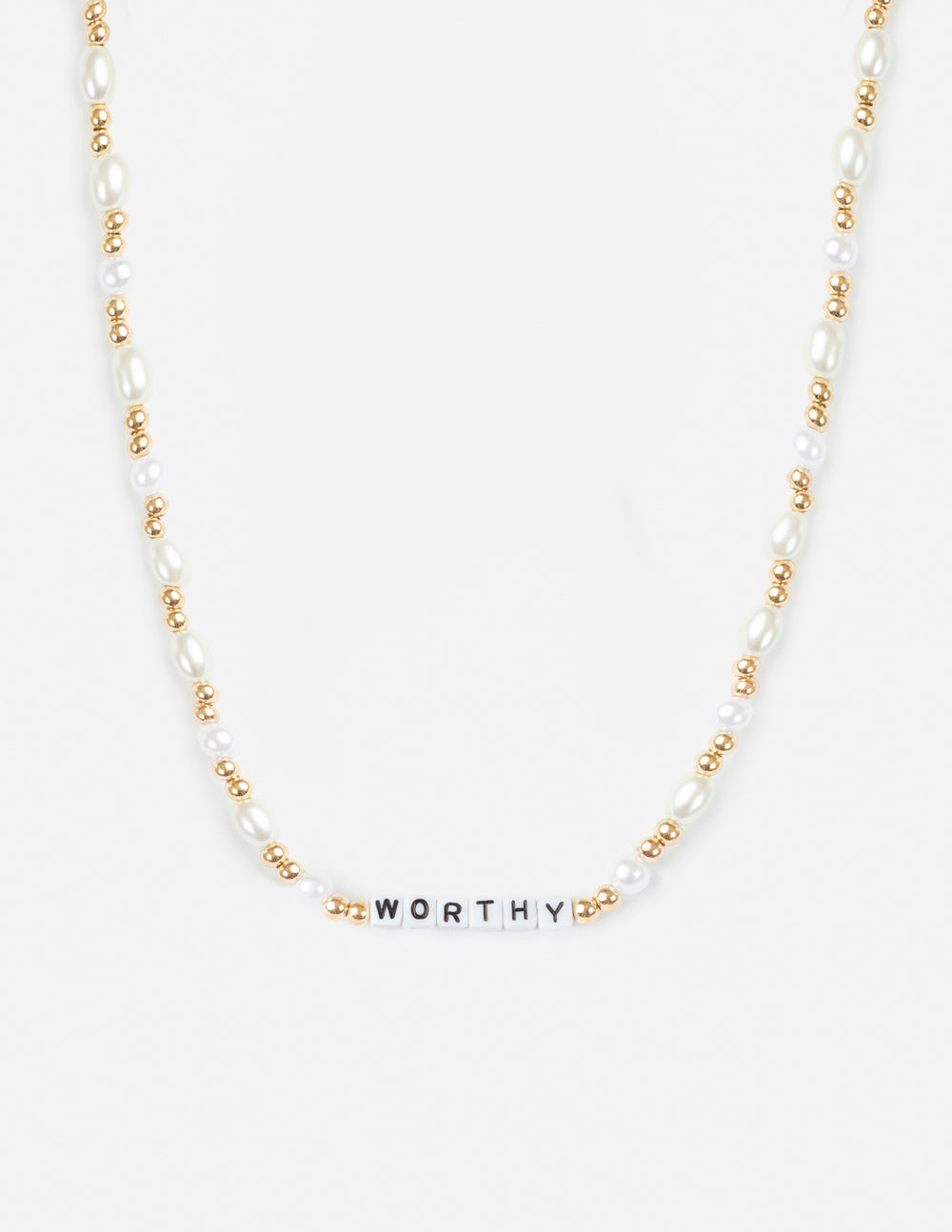 Elevated Faith Worthy Letter Necklace — main product shot