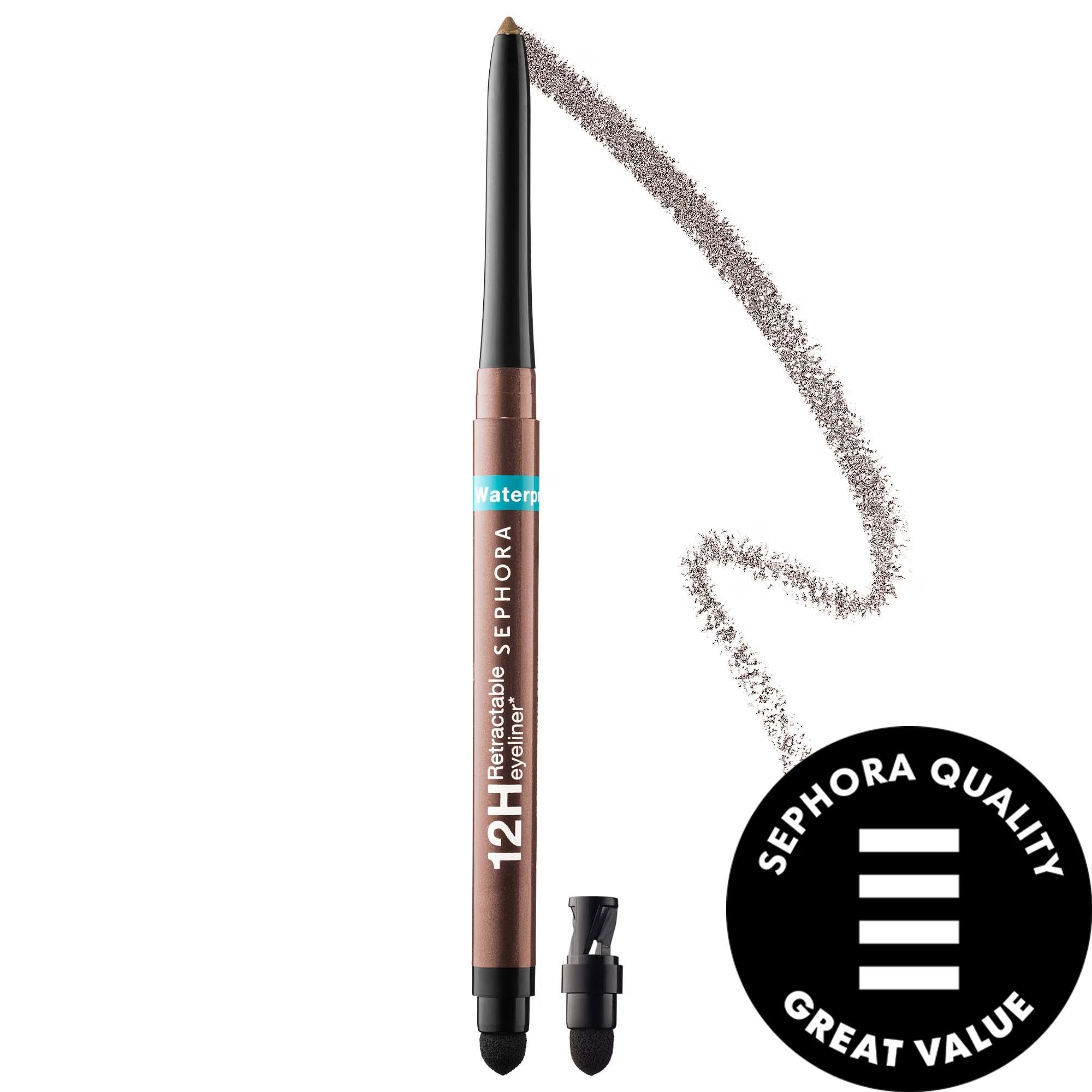 Waterproof 12HR Retractable Eyeliner Pencil: Super Creamy, Long-Wear, Smudge-Proof Definition for Sensitive Eyes