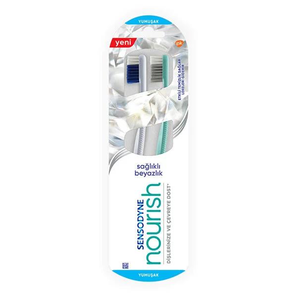 Sensodyn Nourish Soft Bristle Toothbrush 2-Pack - Gentle on Sensitive Teeth and Gums