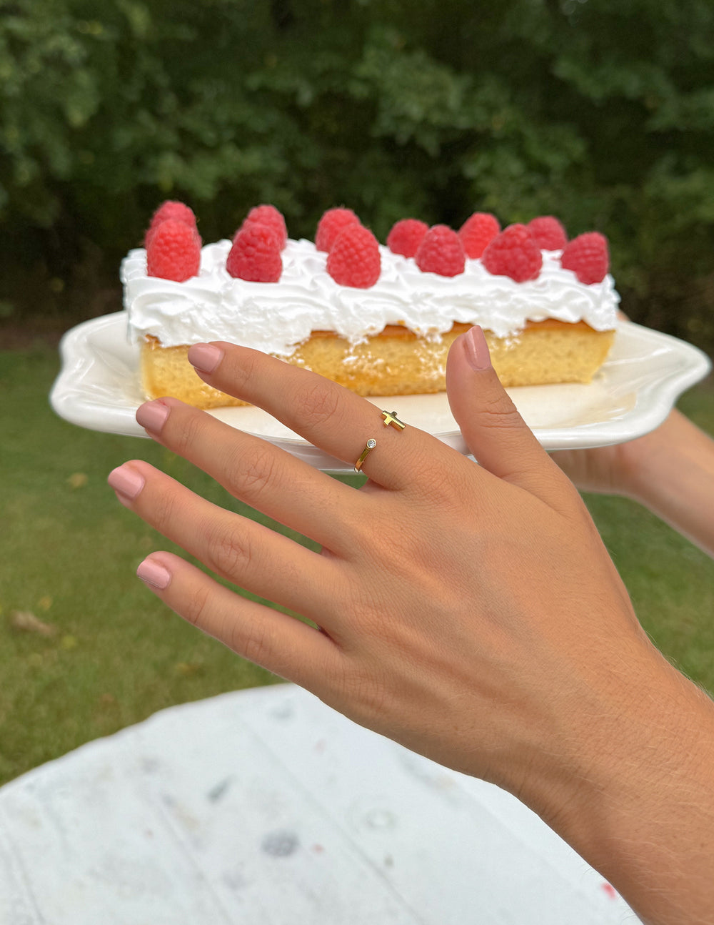 Wrapped Cross Gem Ring