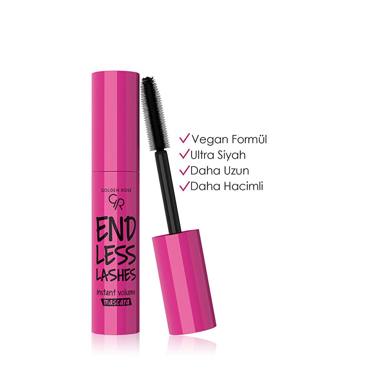 Golden Rose Endless Lashes Mascara - Vegan, Volumizing, Lengthening, Ultra-Black Cosmetic