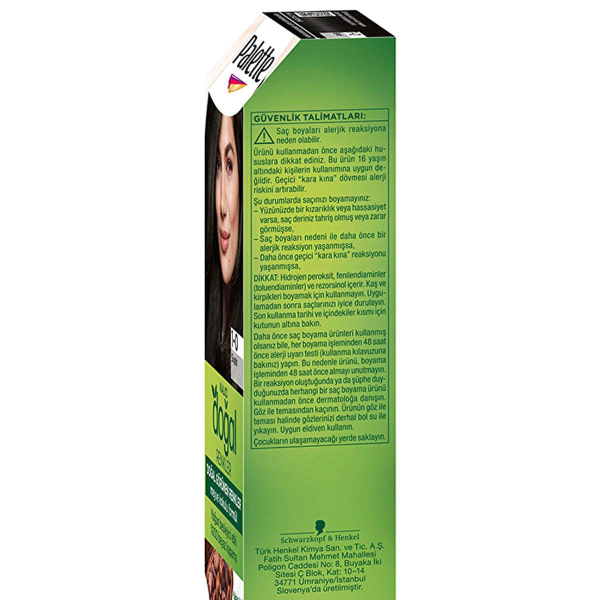 Palette Natural Colors Permanent Black Hair Dye 1-0 - Achieve Natural-Looking, Long-Lasting, Rich Black Hair Color with Natural Ingredients
