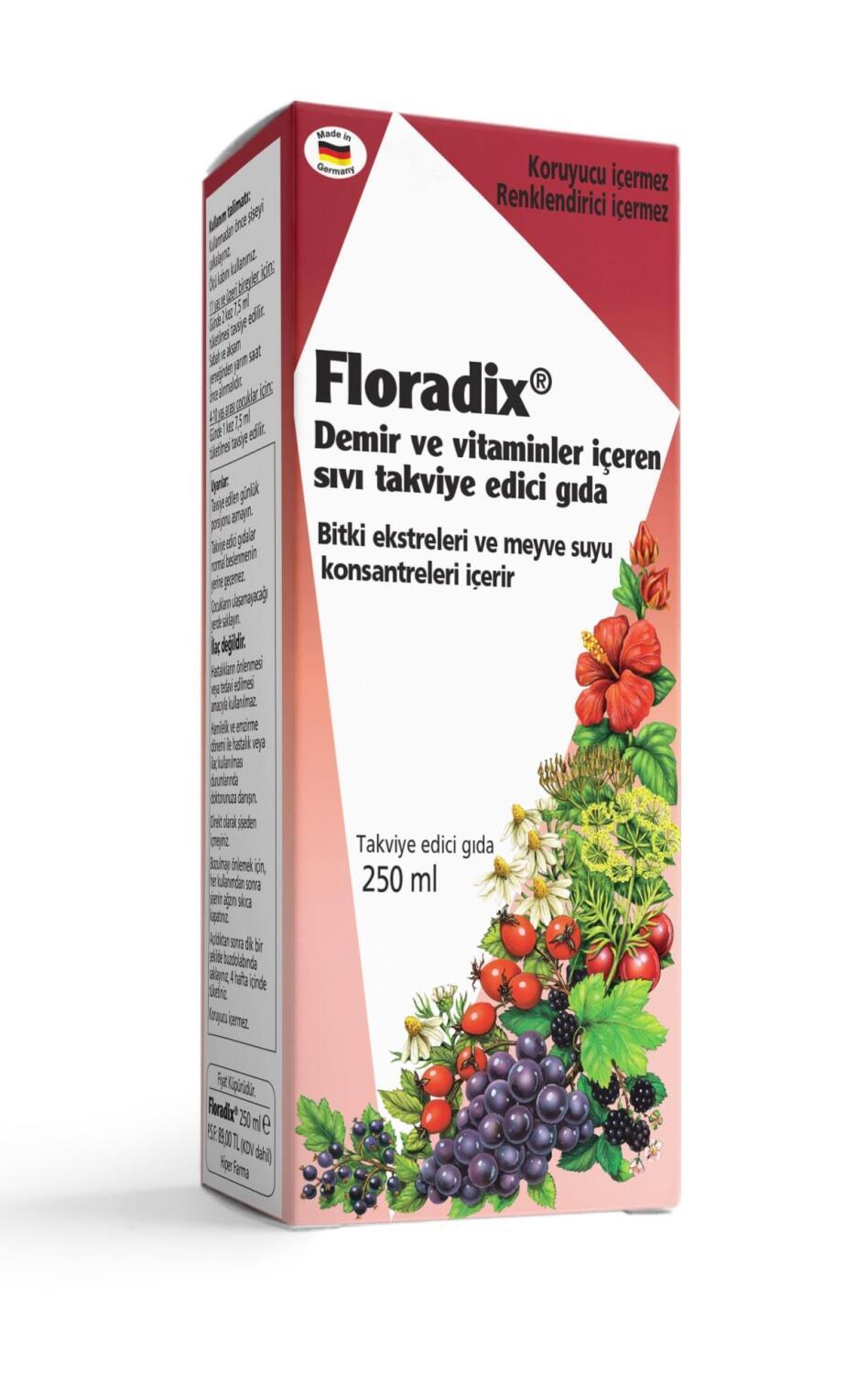 Floradix Liquid Dietary Supplement - Natural Iron & Vitamin Supplement for Adults & Children, Gluten-Free, 8.45 fl oz