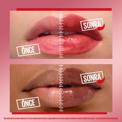 Maybelline Lifter Plump Lip Gloss - 001 Blush Blaze, Non-Sticky, Long-Lasting Lip Plumper with Chili Pepper Extract