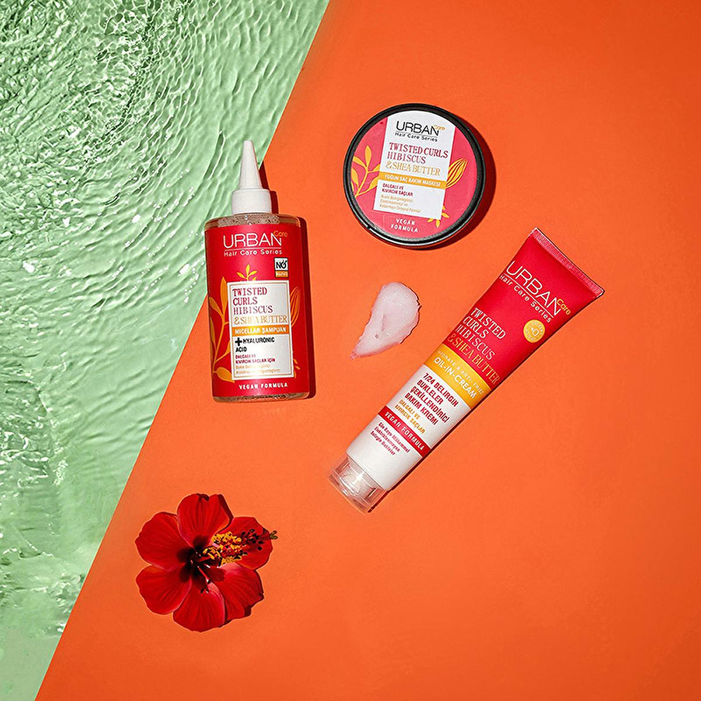 Urban Care Hibiscus & Shea Butter Hair Care Mask for Curly & Wavy Hair - Vegan, Paraben-Free, Nourishing & Moisturizing