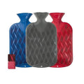 Fashy Grey Wave Pattern Hot Water Bottle, 2L - TUV Certified, Odor-Free, Comfort Relief