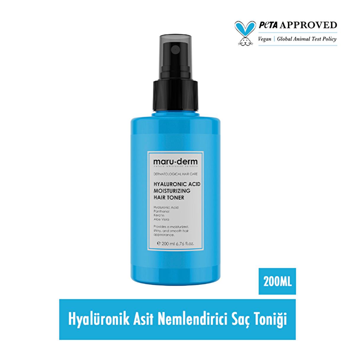 Maruderm Hyaluronic Acid Hydrating Hair Tonic - Nourishing Vegan Hair Care with Keratin & Aloe Vera - 6.76 fl oz