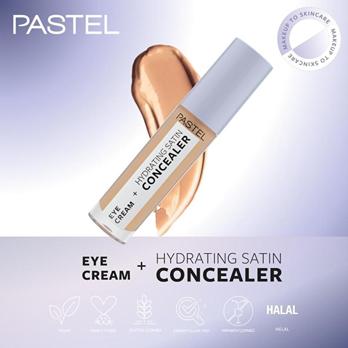 Pastel Makeup Eye Cream Concealer: 2-in-1 Hydrating Satin Concealer & Brightening Eye Cream for Dark Circles - Gšz Kremi Aydõnlatõcõsõ