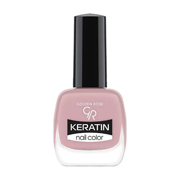Golden Rose Keratin Nail Polish - Long-Lasting & Glossy Finish for Nourished Nails