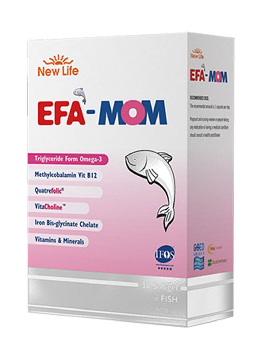 New Life EFA Mom: Comprehensive Pregnancy Supplement with DHA, Folic Acid & Iron - Gluten-Free Prenatal Vitamins