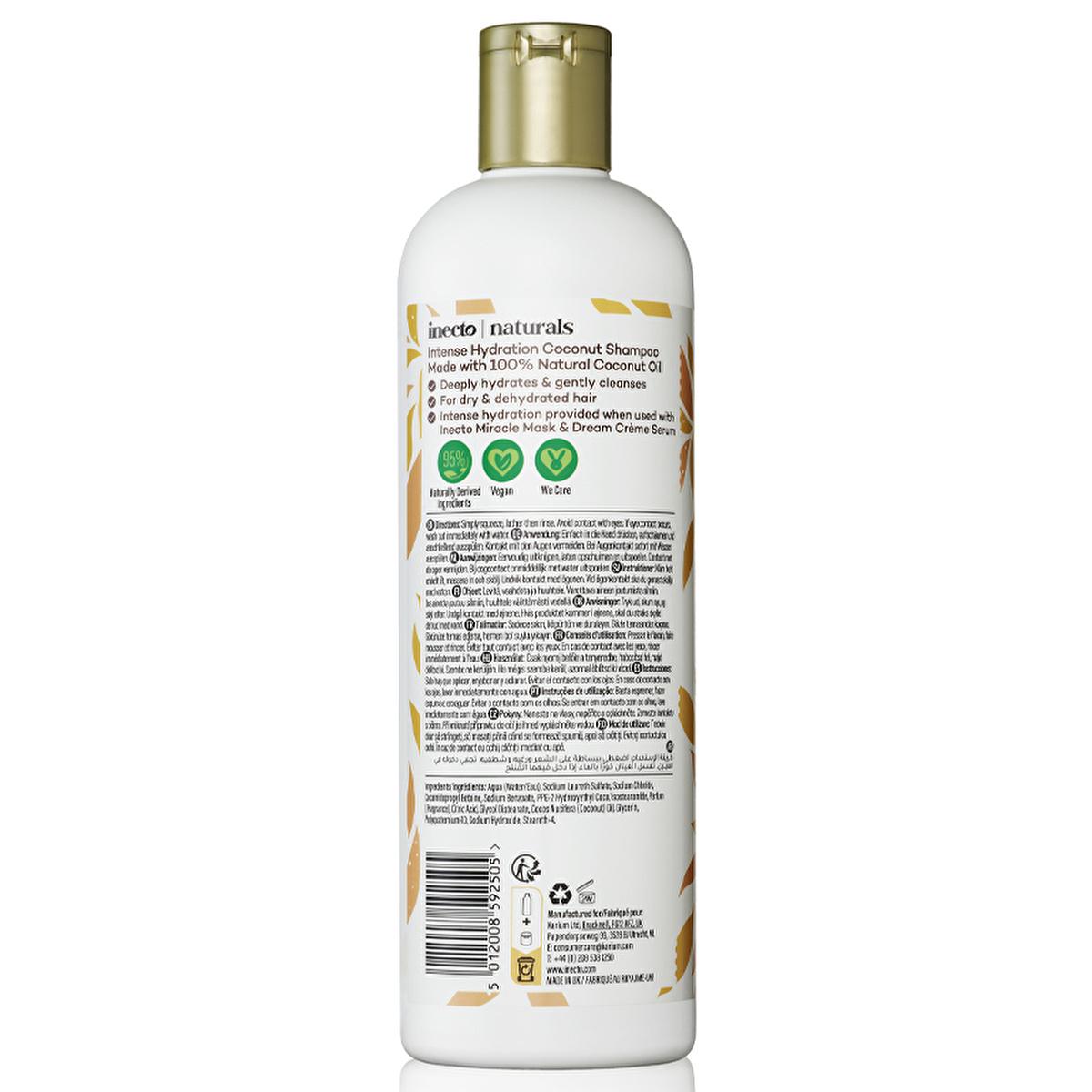 Inecto Coconut Oil Shampoo 500ml - Nourishing Dry Hair with Organic Coconut Oil