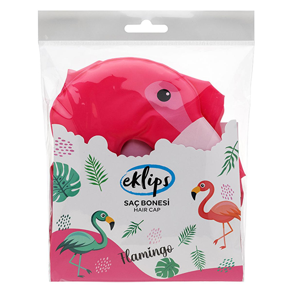 Eklips Flamingo Hair Bonnet - Waterproof Hair Accessory with Adjustable Elastic Band