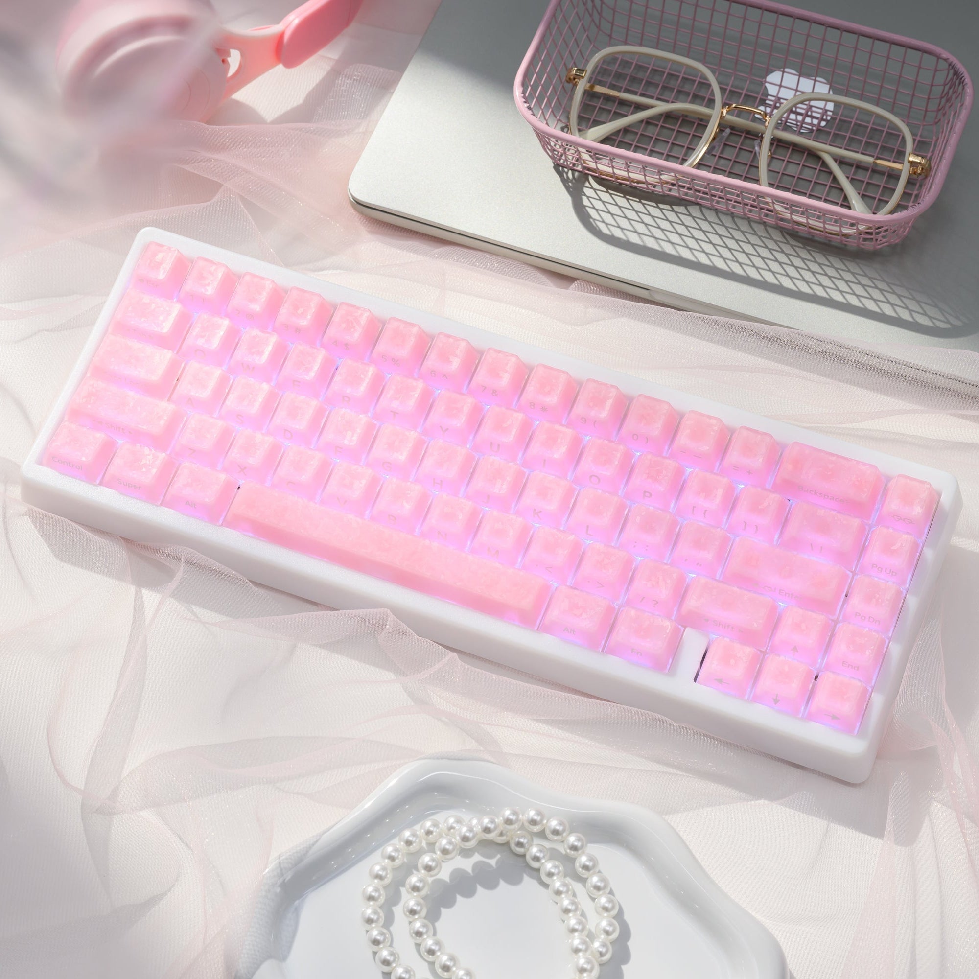 XVX M67 JadeStone Forged Carbon VIA Tri-Mode Mechanical Keyboard