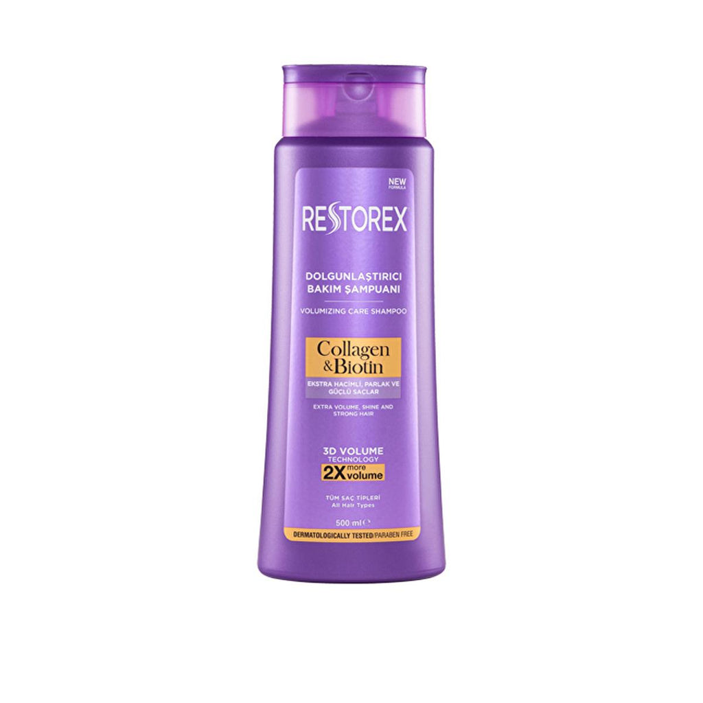 Restorex Collagen & Biotin Volumizing Hair Care Shampoo - 500ml, Nourishes & Strengthens Hair, Suitable for Daily Use