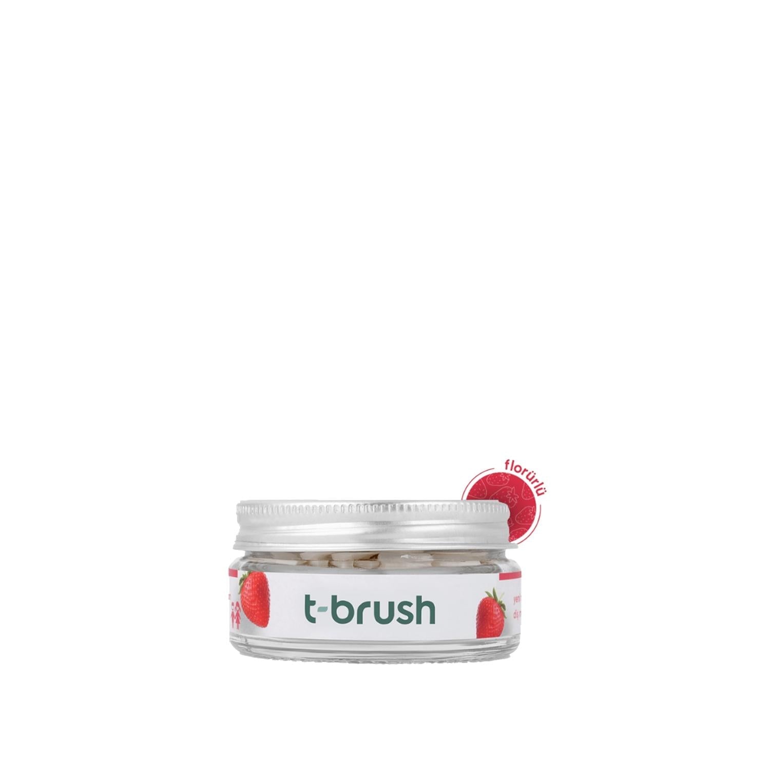 T-Brush Children's Toothpaste Tablets - Natural, Gluten-Free, Fluoride, Strawberry Flavor - 90 Count