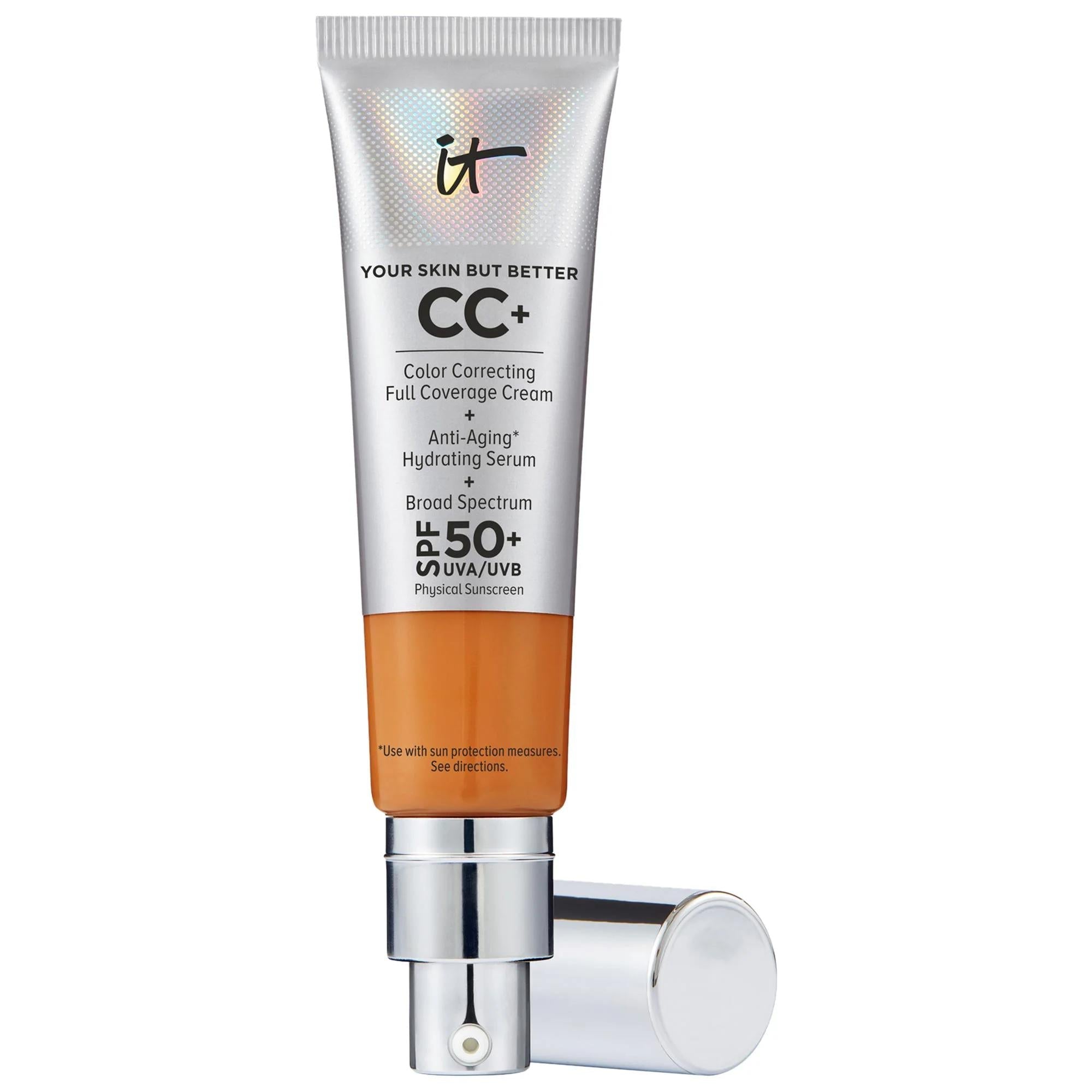 IT Cosmetics CC+ Cream: Full Coverage SPF 50 Foundation - Color Correcting, Hydrating, Anti-Aging & Daily Sun Protection