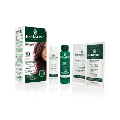 Herbatint 4M Mahogany Chestnut Hair Dye - Natural, Ammonia & Paraben Free Hair Color for Gray Coverage & Sensitive Scalp