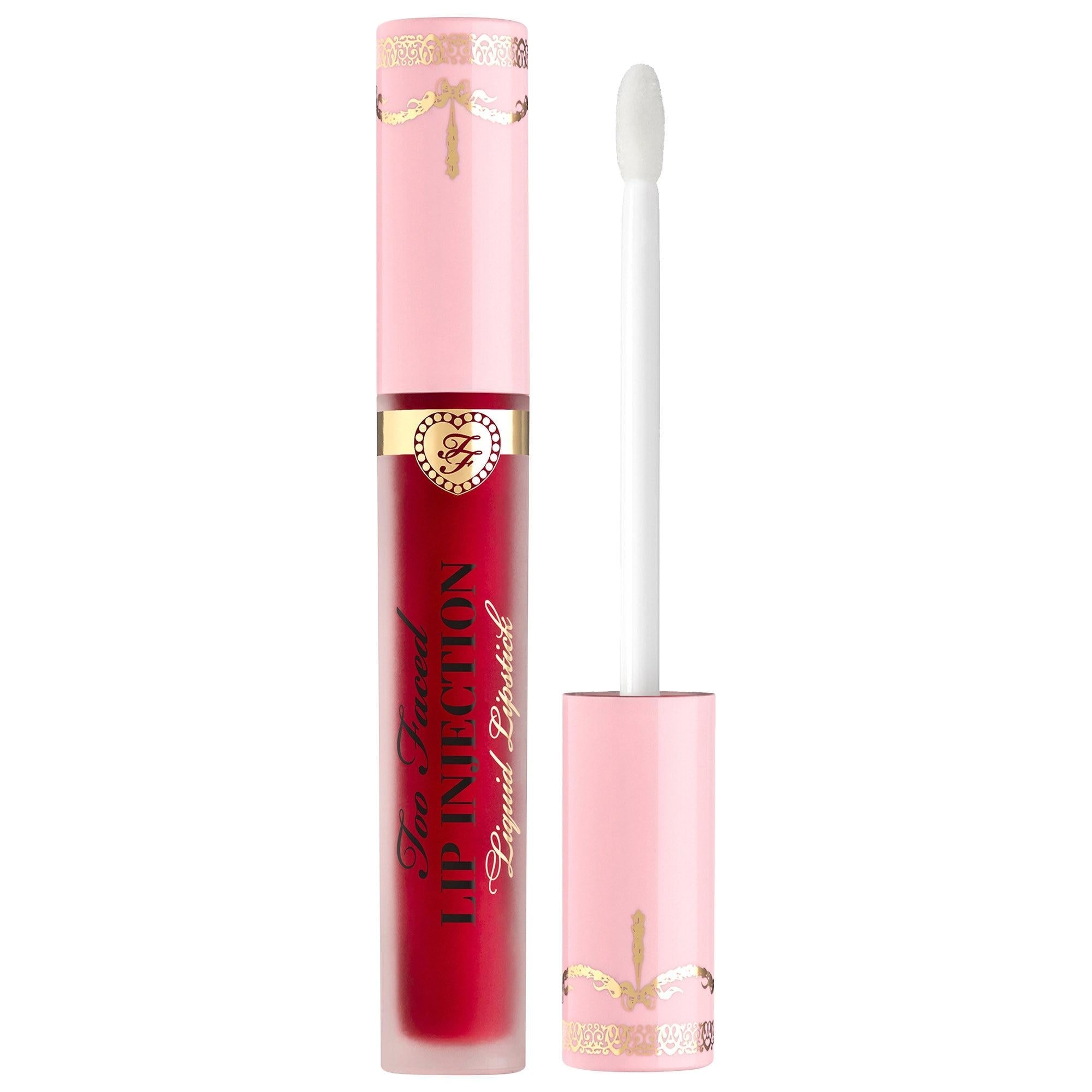 Lip Injection Power Plumping Liquid Lipstick: Long-Wearing Demi-Matte Color, Volumizing Lip Plumper, Infused with Rosehip & Pomegranate