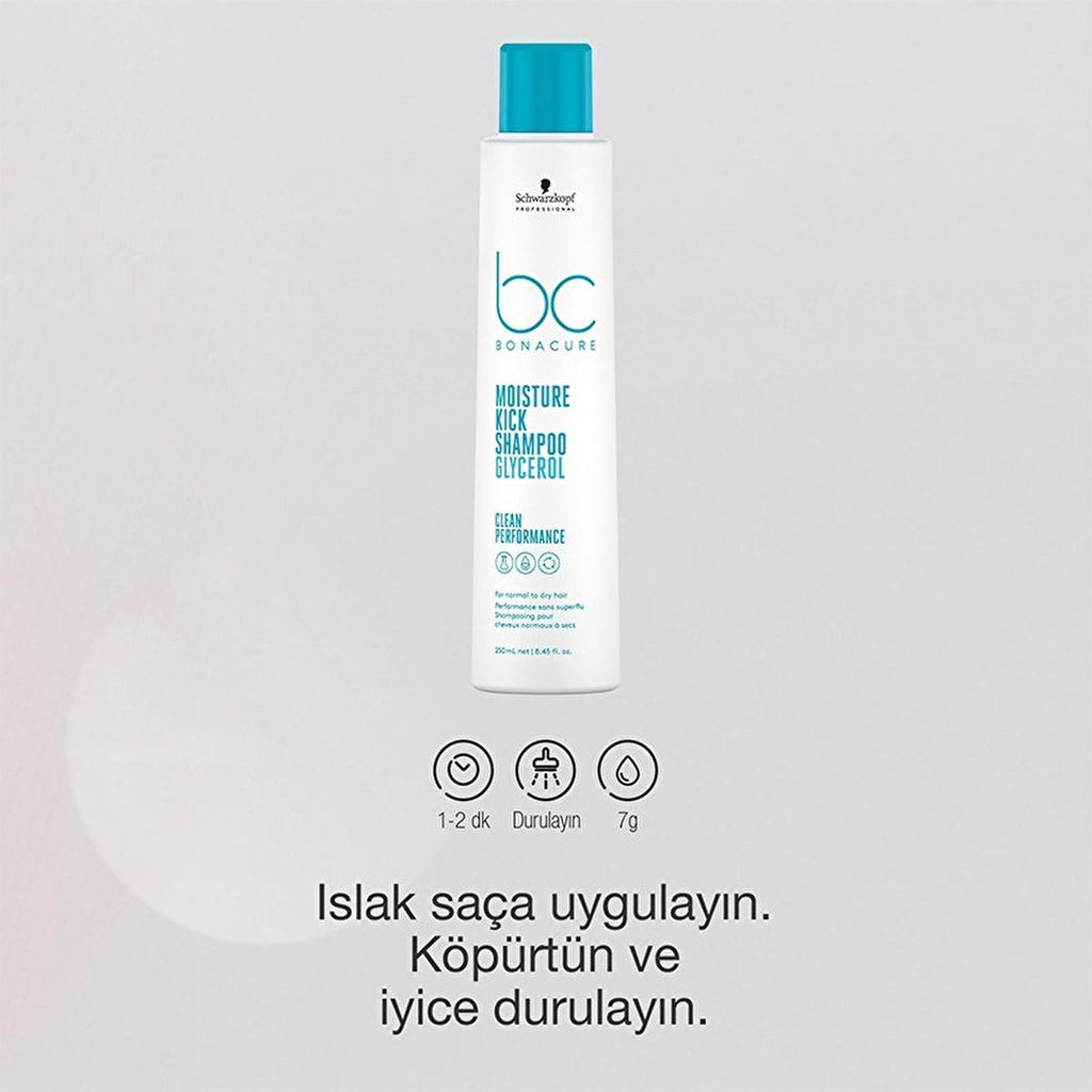 Bonacure Moisturizing Shampoo for Dry, Curly Hair - Sulfate-Free, Vegan, 8.45 fl oz