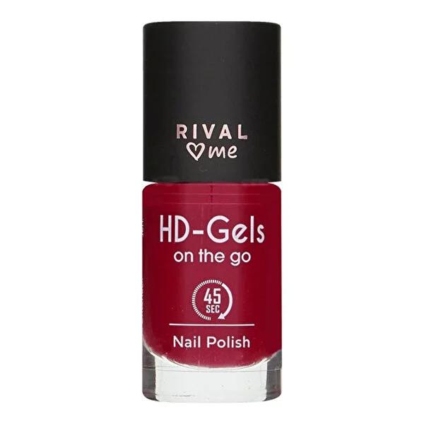 Rival Loves Me Ruby Red HD Gel Effect Nail Polish: Fast Drying, Intense Coverage, High Shine - Achieve Salon-Quality Nails at Home.