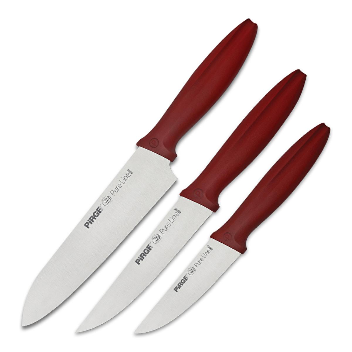 Pirge 3-Piece Stainless Steel Knife Set - High-Carbon Knives with Ergonomic Handles