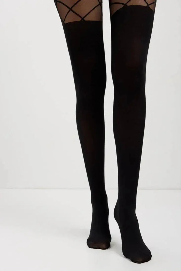 TheRanok.com Fantasy Tights Conte Concept - Knee-highs with Diamonds — side view