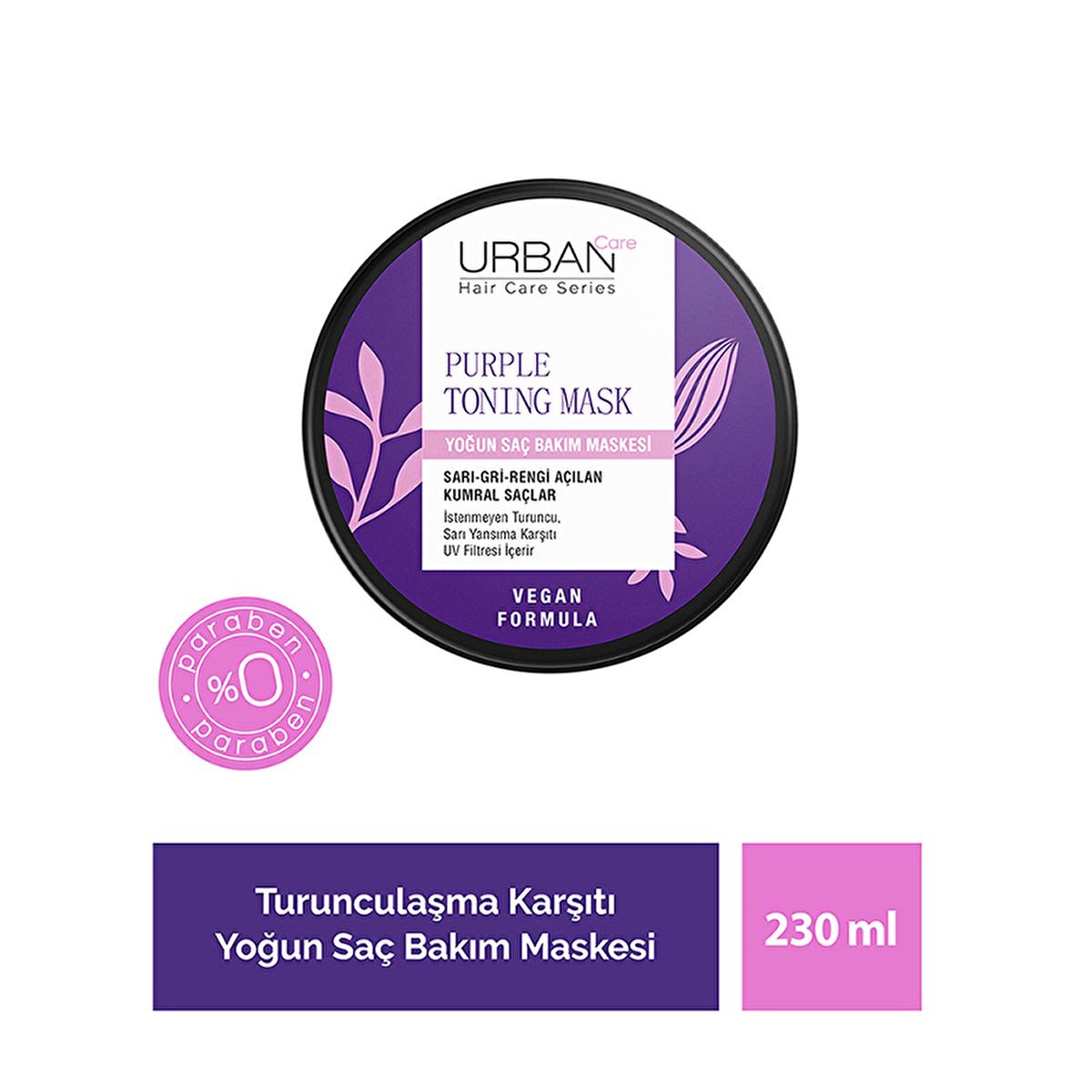 Urban Care Anti-Brassiness Intense Hair Care Mask - Purple Toning Hair Mask for Blonde Hair, Vegan & Paraben-Free