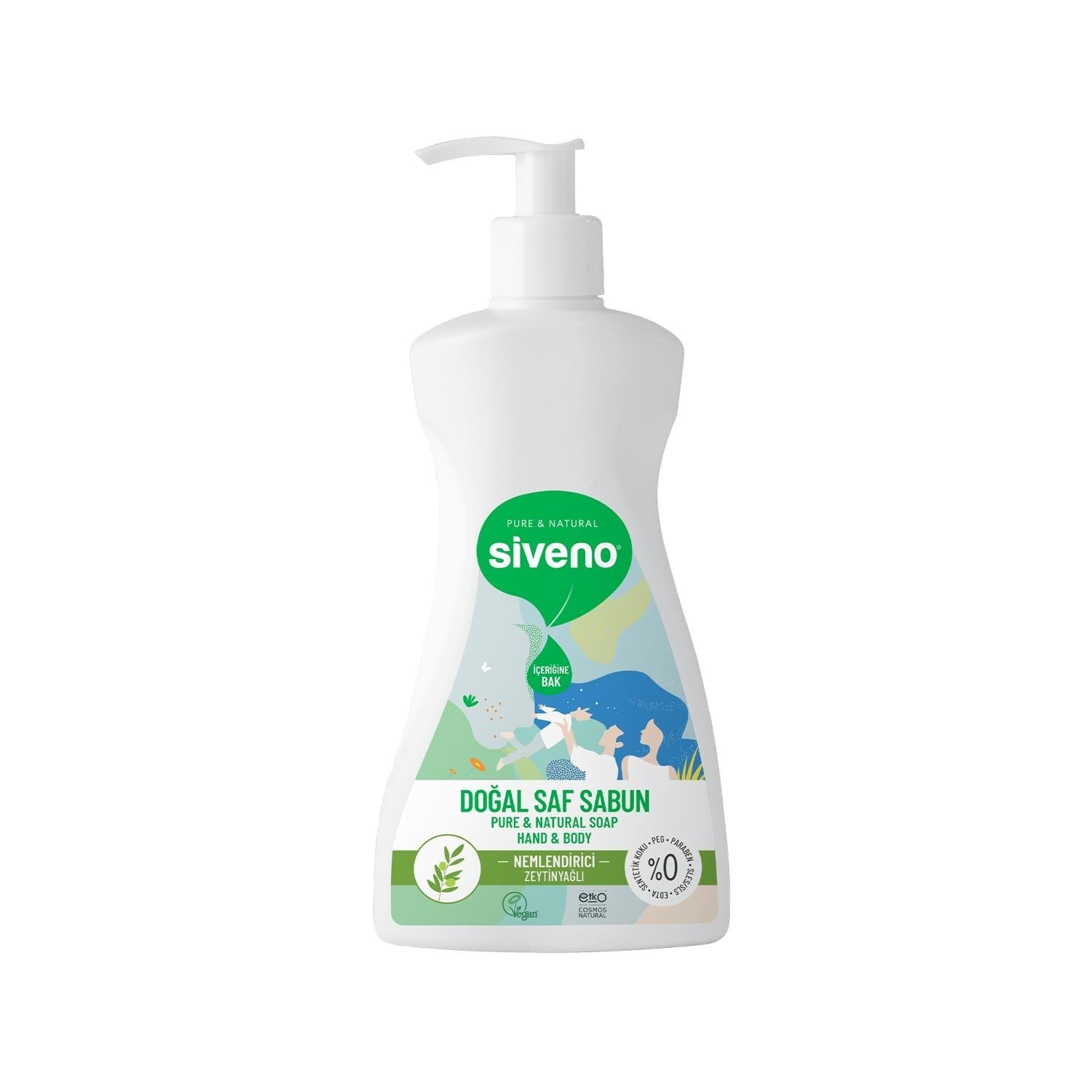 Siveno Natural Liquid Soap with Olive Oil for Hands and Body - 300ml, Gentle Skincare