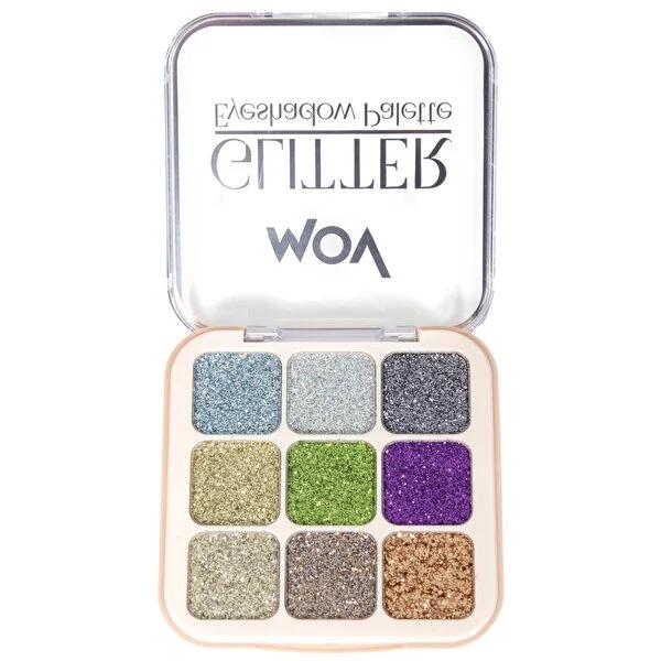 Mov Eyeshadow: 9-Color Glitter Eyeshadow Palette - Unleash Intense Sparkle, Long-Lasting Glamour, and Highly Pigmented Color for Stunning Eye Makeup.