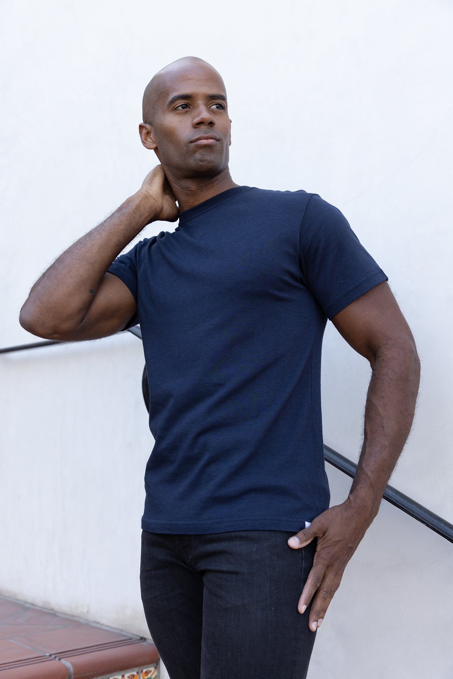 Spun Bamboo The Original Men's Bamboo Viscose/Organic Cotton Short Sleeve T-Shirt - Classic Cut — side view