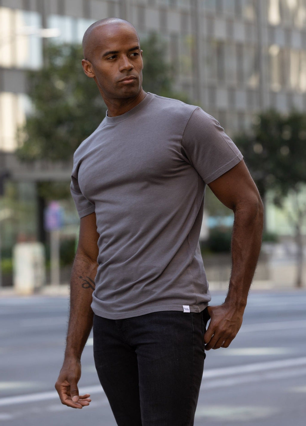 Custom Printed Men's Bamboo Viscose/Organic Cotton Short Sleeve T-Shirt