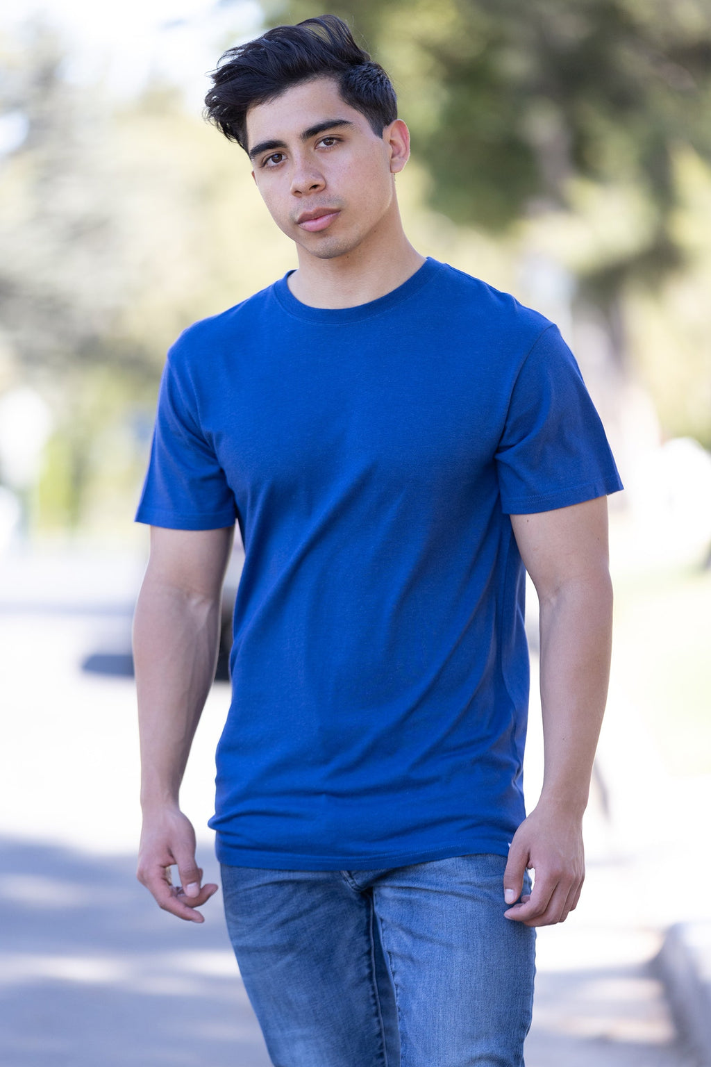 Spun Bamboo The Original Men's Bamboo Viscose/Organic Cotton Short Sleeve T-Shirt - Classic Cut — detail close-up