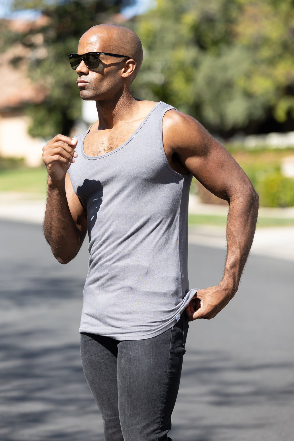 Spun Bamboo New Men's Bamboo Viscose/Organic Cotton Tank Top — color detail