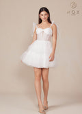 Nox Anabel Y858W Dress Short A-Line Ruffled Tiered Tulle Skirt