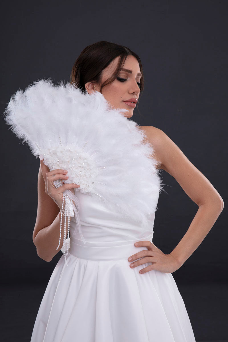 Luxurious Hand Fan with Feather – Bridal Port, view 6