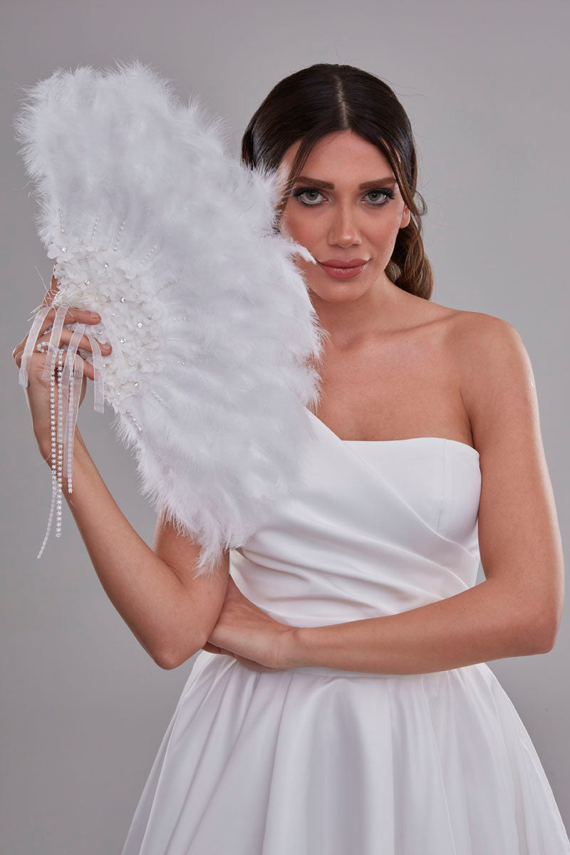Luxurious Hand Fan with Feather – Bridal Port, view 5